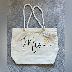 Cream 'Mrs' Tote Bag